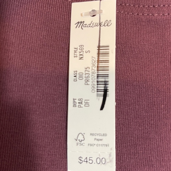 Madewell NWT Cinched Crewneck Tank Size Small in Dark Fig - Picture 9 of 11